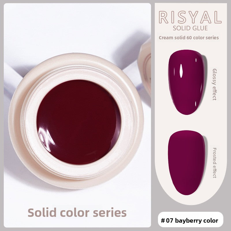 Ice-clear solid nail polish glue #07 bayberry color cream gel in jar